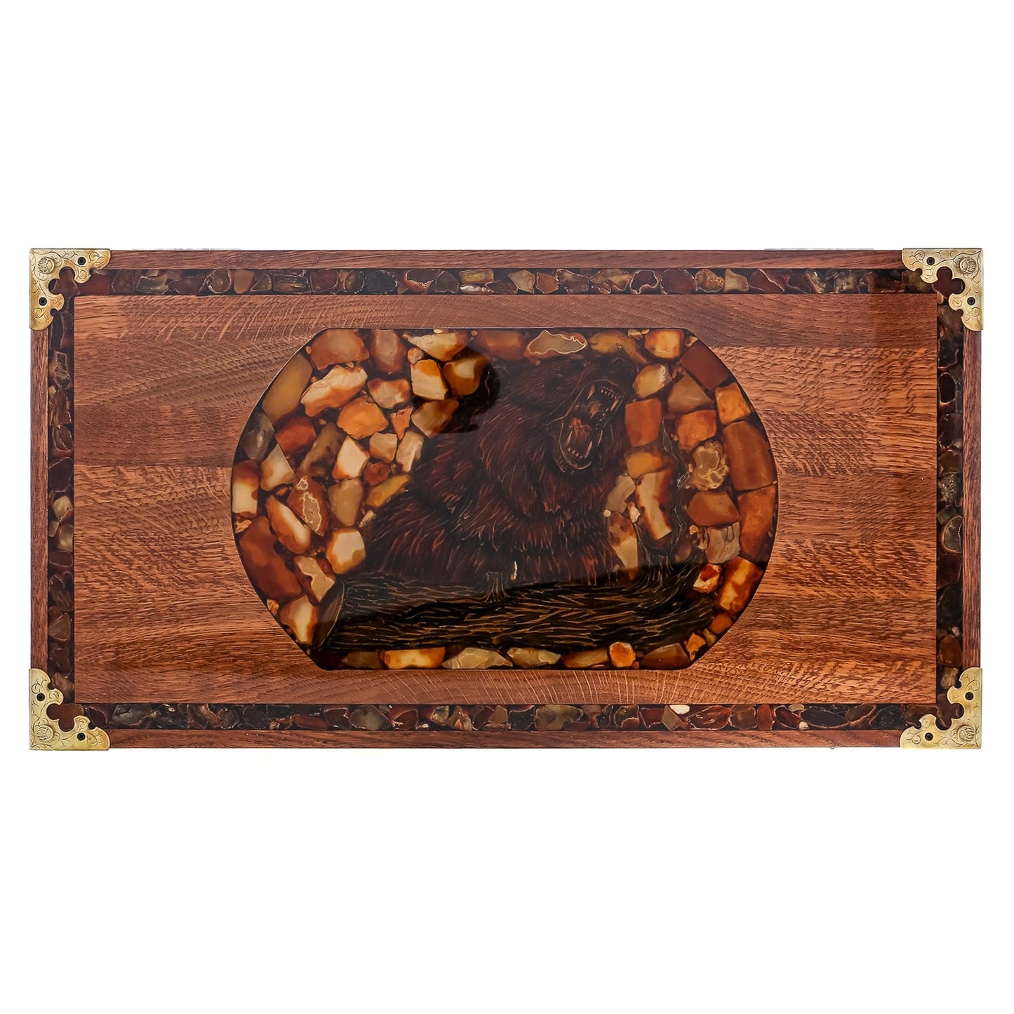 Luxury backgammon board made of wood and baltic amber carving Bear|Amber Backgammon chips|Checkers Amber Dices cubes|Board Game| Vip Gift