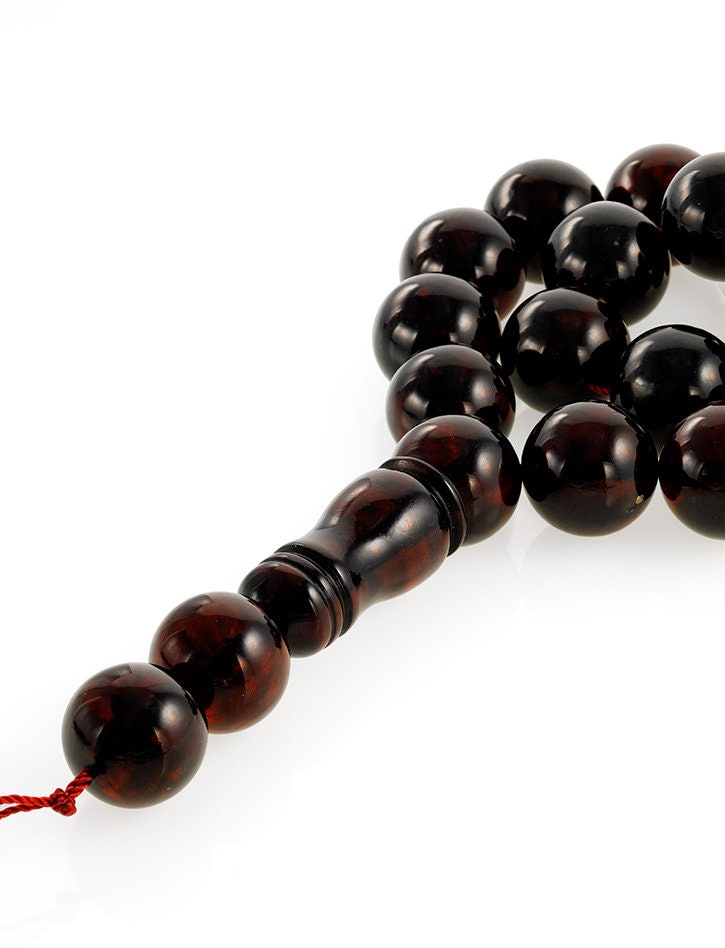 Small Muslim rosary beads made of natural molded amber for 17 beads-balls| Handmade Rosary amber beads | amber rosaries| Unique rosary gift