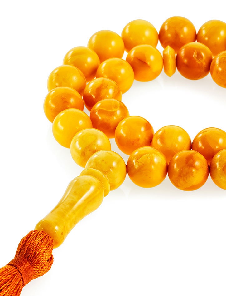 Muslim rosary beads for 33 beads-balls made of natural aged amber of dark honey color|Handmade Rosary beads |amber taspih|Unique rosary gift