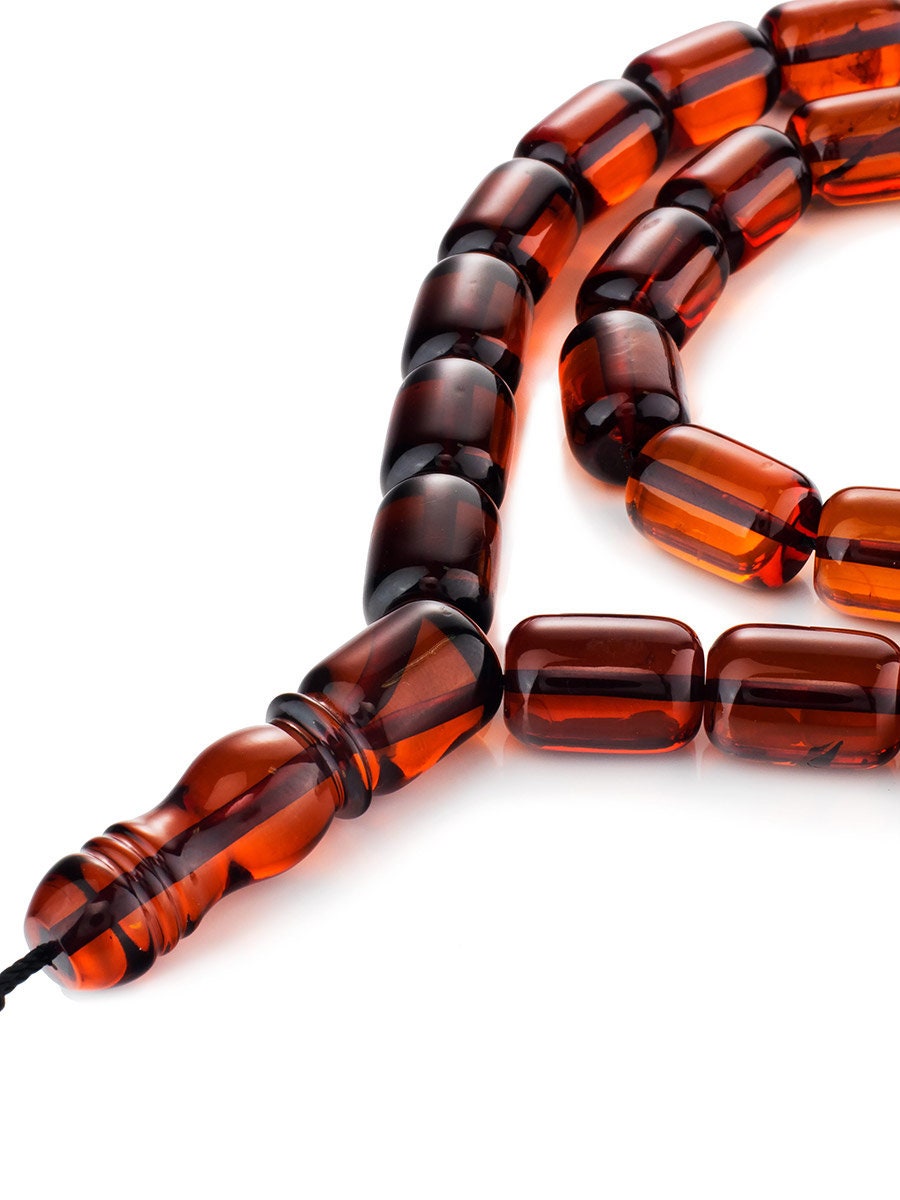 Muslim rosary beads on 33 barrels made of natural solid Baltic amber cherry color|Handmade Rosary beads |amber taspih|Unique rosary gift