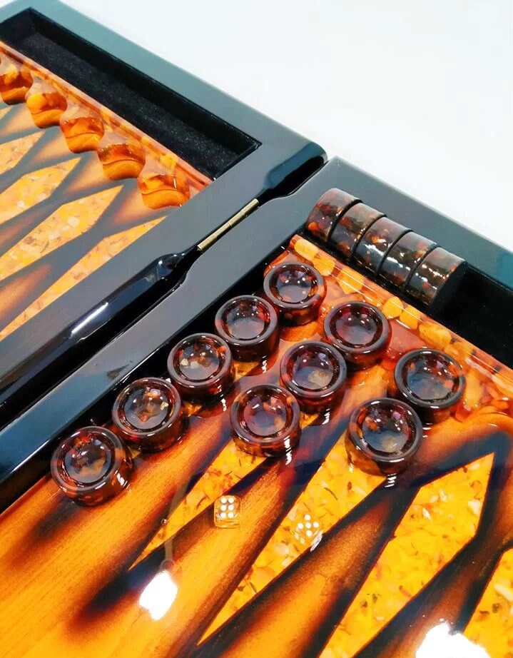 AMBER BACKGAMMON Board|backgammon board| high quality wood Backgammon board|Checkers amber set|Wooden Backgammon Set