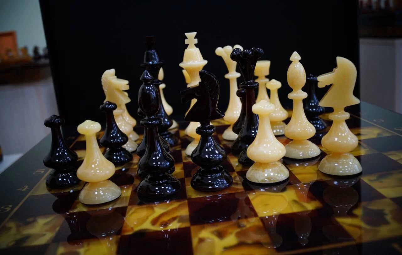 Handmade carved amber chess large figures Africa|Luxury Baltic Amber chess pieces black honey color| Board Game|Vip Gift| unique chess gift