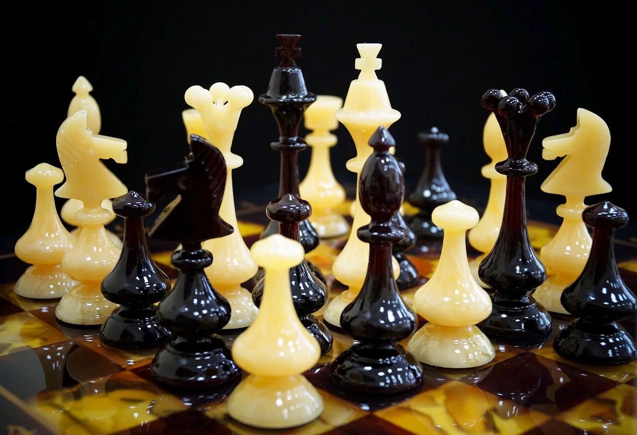 Handmade carved amber chess large figures Africa|Luxury Baltic Amber chess pieces black honey color| Board Game|Vip Gift| unique chess gift