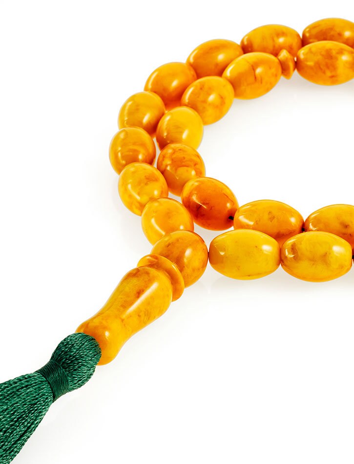 Muslim rosary with 33 beads-olives made of natural molded amber vintage shade|Handmade Rosary beads|amber rosaries taspih|Unique rosary gift