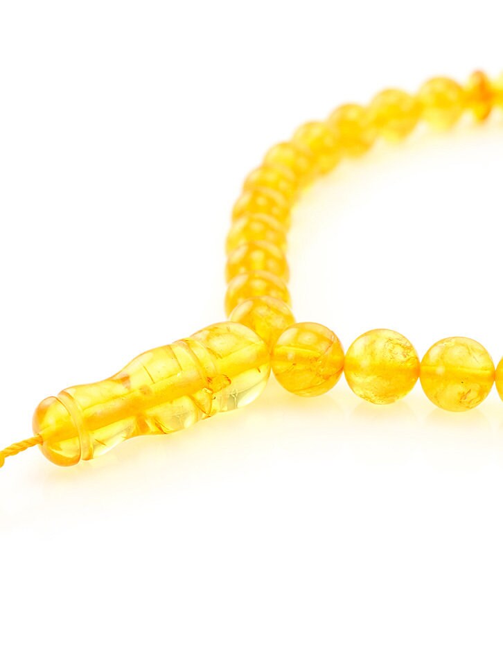 Muslim rosary with 33 beads made of natural molded amber Lemon balls|Handmade Amber Rosary Beads| Men Misbaha Kahrab Taspih| Gift for him