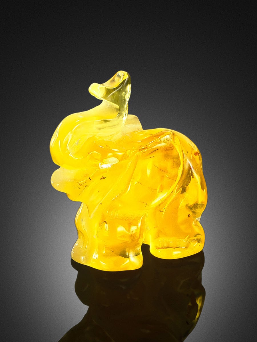 Souvenir carved figurine made of natural solid amber Elephant|amber statuette elepthant|Amber Sculpture |Amber Souvenir Statuette unick gift