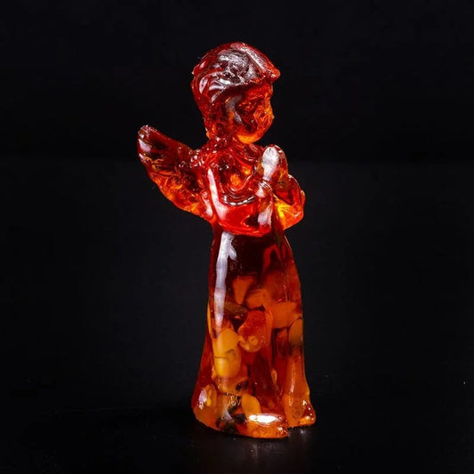 Handmade Charming figurine with natural amber "Angel" |Amber Souvenir Gift |Amber Angel Figurine|Amber Sculpture unick gift|Home decor