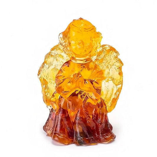 Handmade Figurine with natural amber "Angel with wings" |Amber Souvenir Gift |Amber Angel Figurine|Amber Sculpture unick gift|Home decor