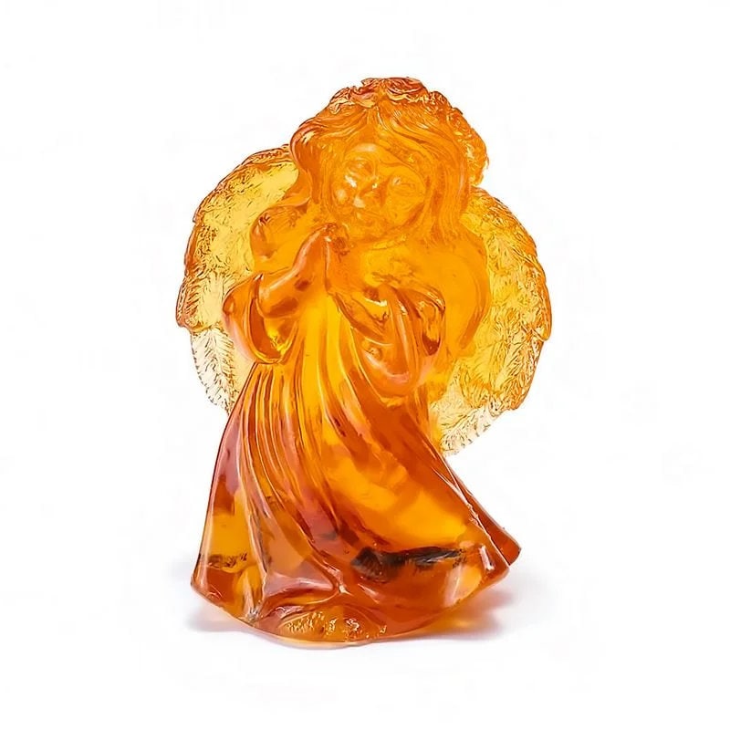 Handmade Cute figurine with natural amber Angel|Amber Souvenir Gift |Amber Angel Figurine|Amber Sculpture unick gift|Home decor|gift for her