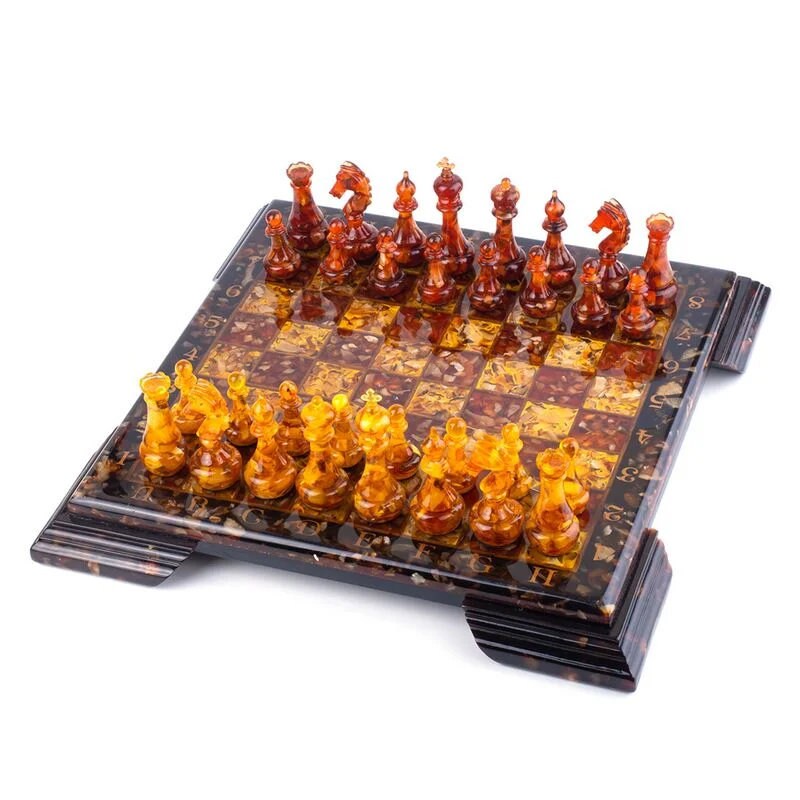 Handmade Luxurious amber chessboard on legs with classic pieces|Wooden Amber Chessboard |Chess Figures|Board Game|Vip Gift|Unick chess gift