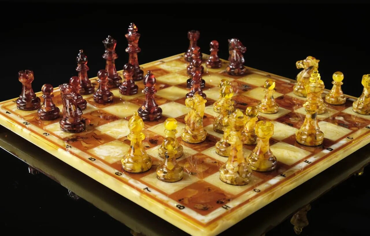 Amber Chess set with checkers Debut 2 in 1| Amber chess Pieces| Amber Chessboard|Chess Figures|Board Game| Vip Gift|Luxury Chess Set