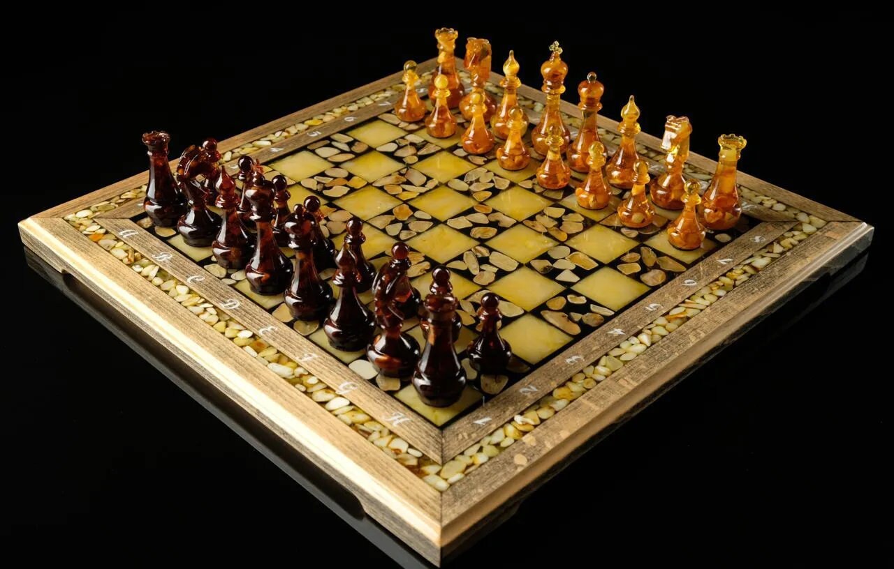 Handmade Amber Chess set with figures |Amber chess Pieces| Amber Chessboard|Amber Chess Figures|Board Game| Vip Gift|Luxury Chess Set