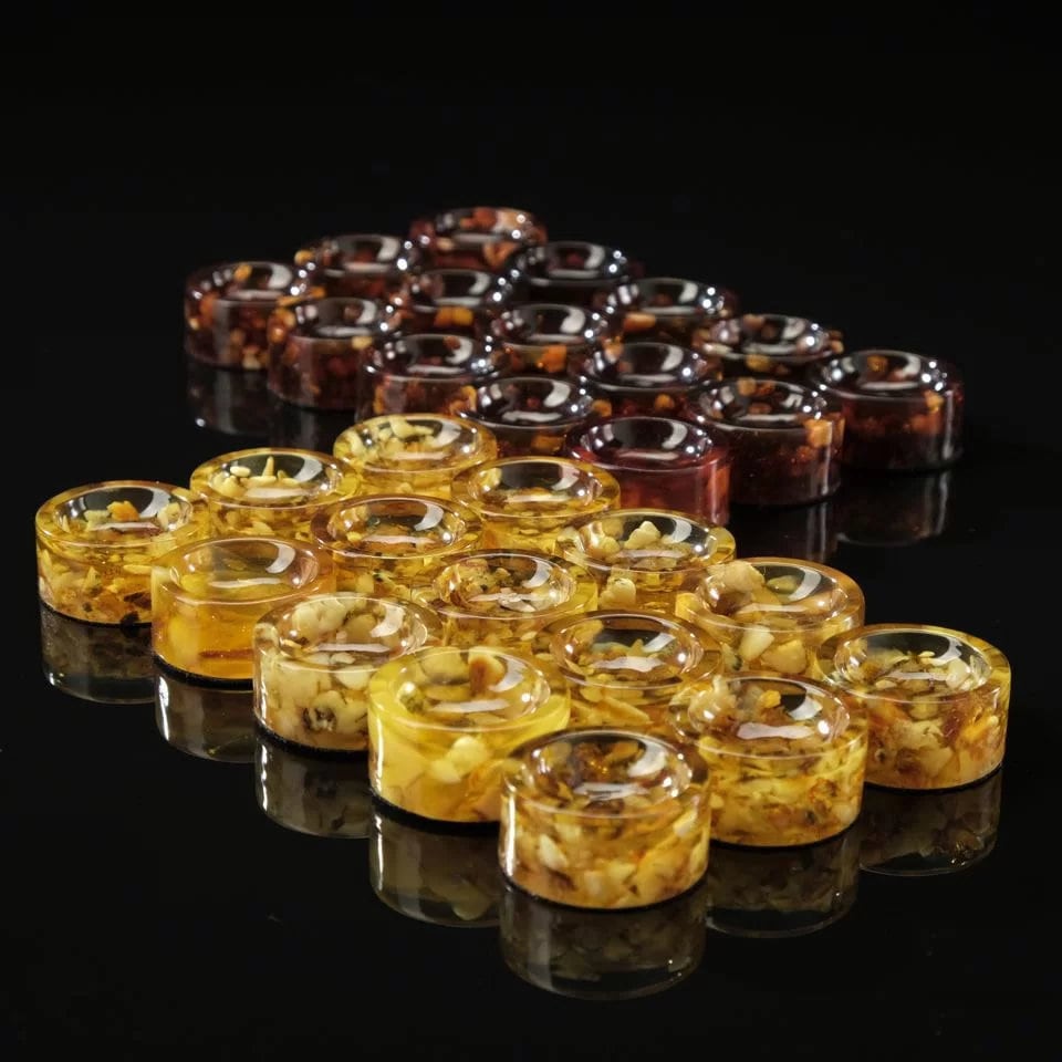 Handmade Amber checkers and backgammon chips made of amber cognac honey color|Board Game|Luxury Checker pieces|Vip gift|Natural baltic amber