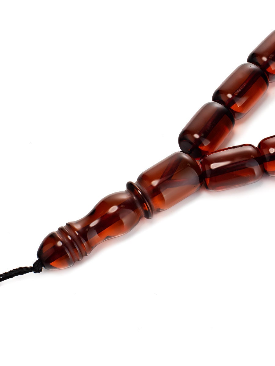 Muslim rosary beads on 33 barrels made of natural solid Baltic amber cherry color|Handmade Rosary beads |amber taspih|Unique rosary gift