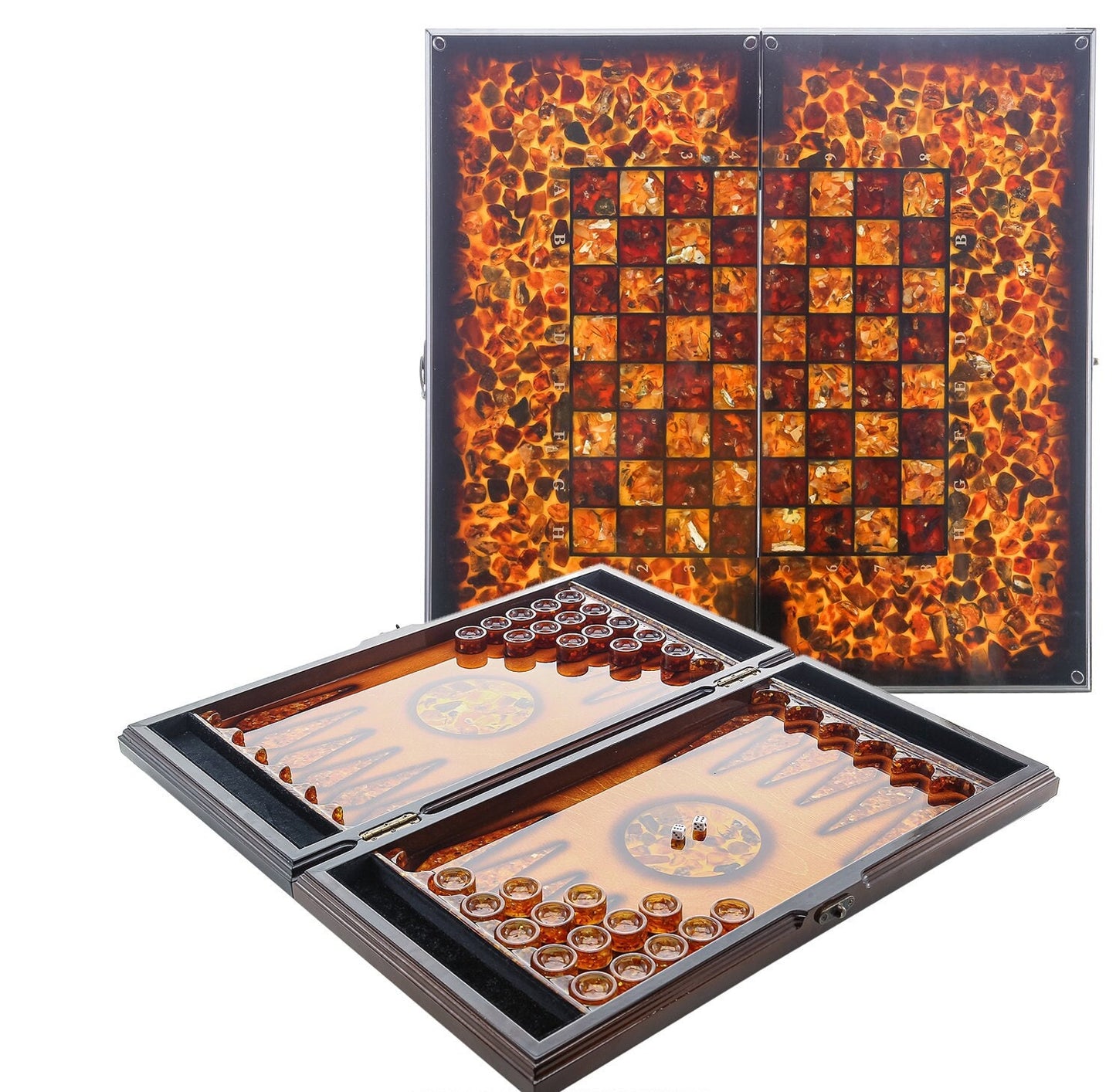 Amber chessboard checkers backgammon set|backgammon chips with board|high quality wood backgammon|amber dices|Unick gift