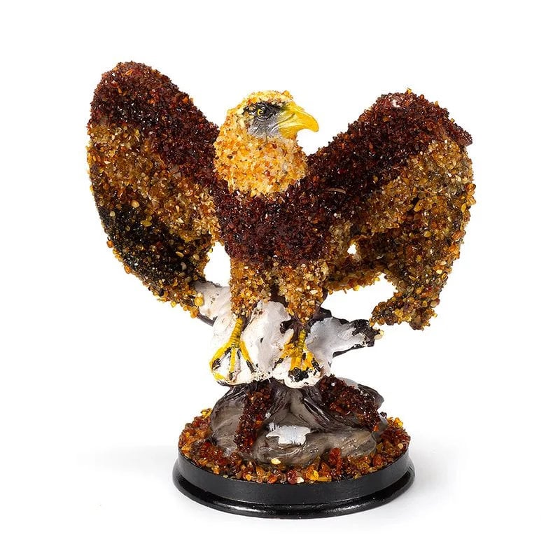 Handmade statuette Amber sculpture Proud Eagle|Amber Souvenir Gift|Amber Eagle Figurine|Luxury Amber Statue Sculpture |Unick gift|Home decor