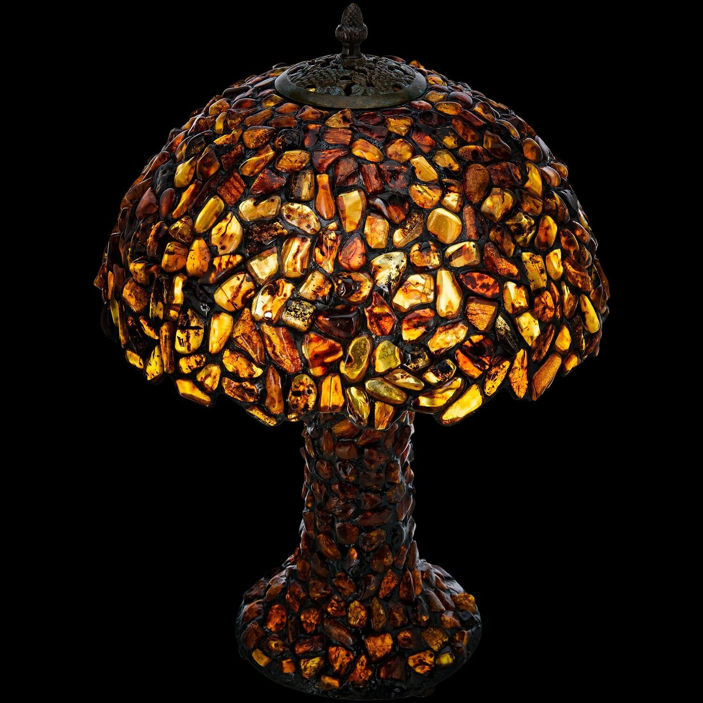 Luxury Table lamp made of natural baltic amber and bronze Tree|Unick handmade amber table lamp|Gemstone night lamp|Lighting amber|Home decor