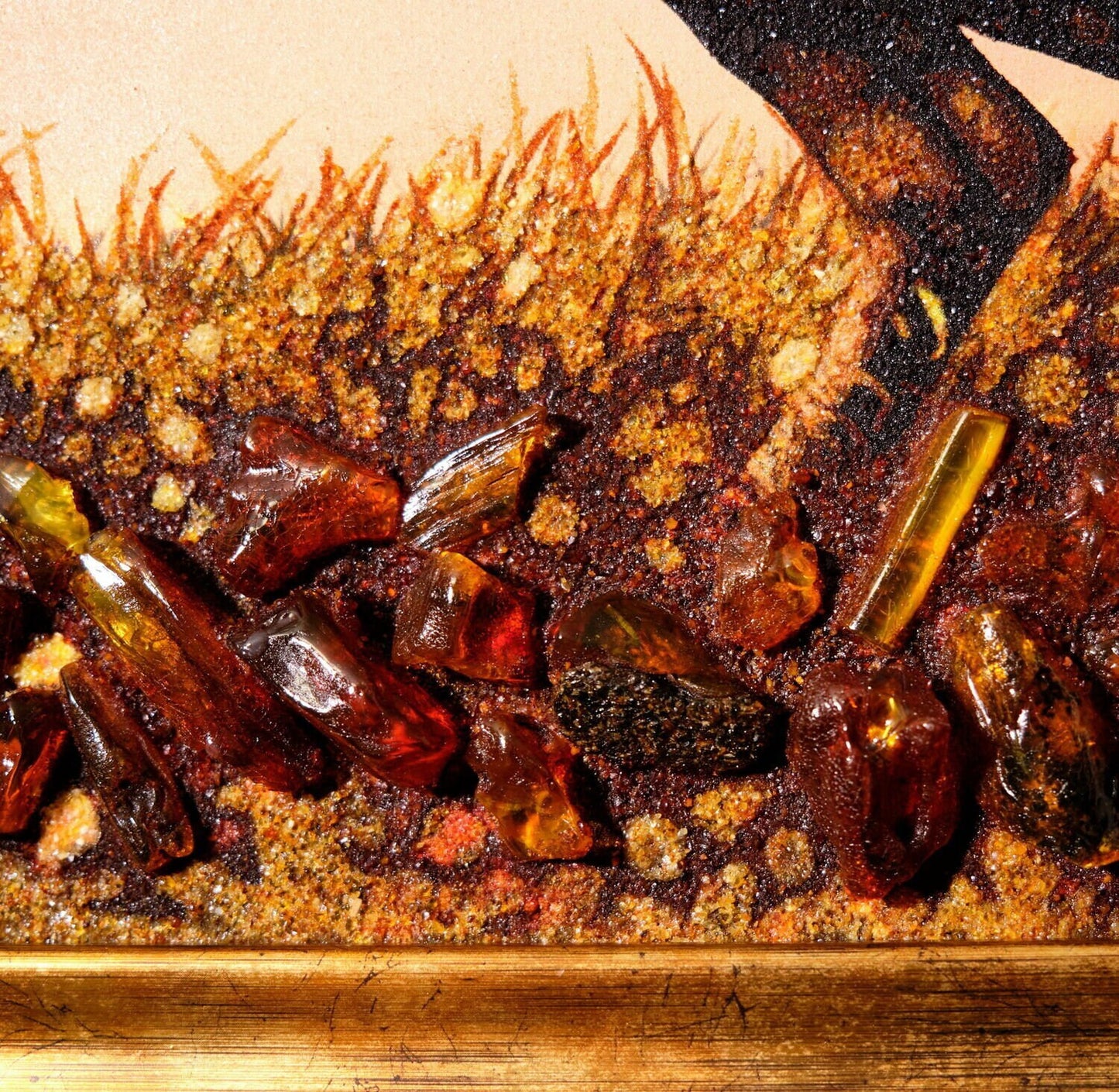Handmade Amber Painting Fire Horse| Gift for Horse Lovers|Picture Amber Horse Canvas| Horse Amber Wall Art |Horse Painting|Wall Decor Art