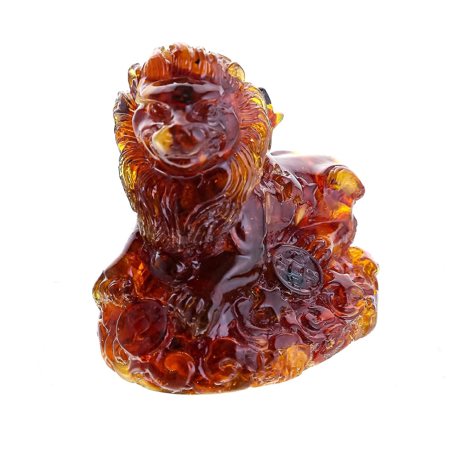 Amber statuette Money Lion |Amber Souvenir Gift|Handmade Amber Lion Figurine|Amber lion Sculpture| Home interior gift