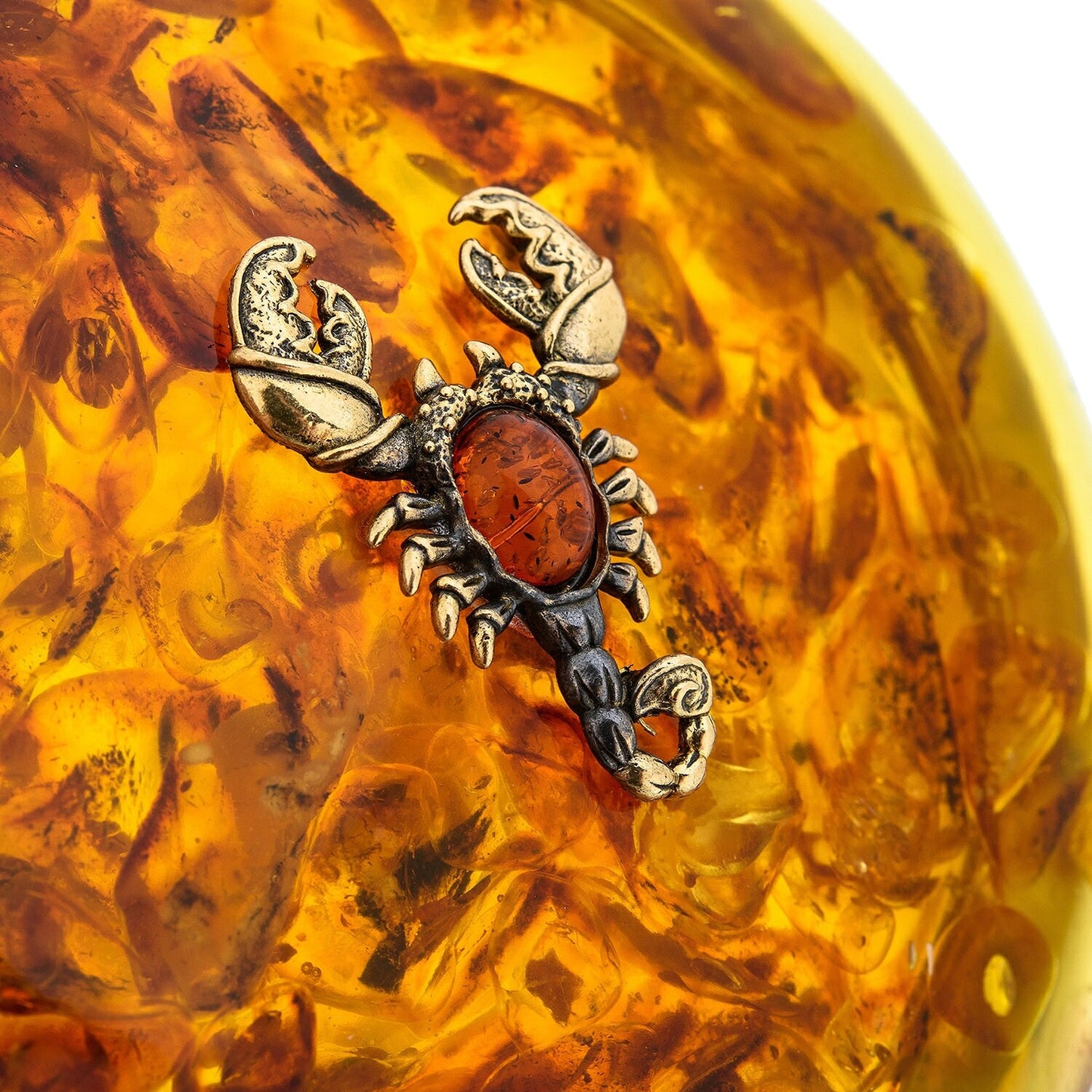 Round amber box "Zodiac sign Scorpio"| Handmade Round Amber Box| Natural Baltic Amber |Gift for Her |Amber Luxury Box