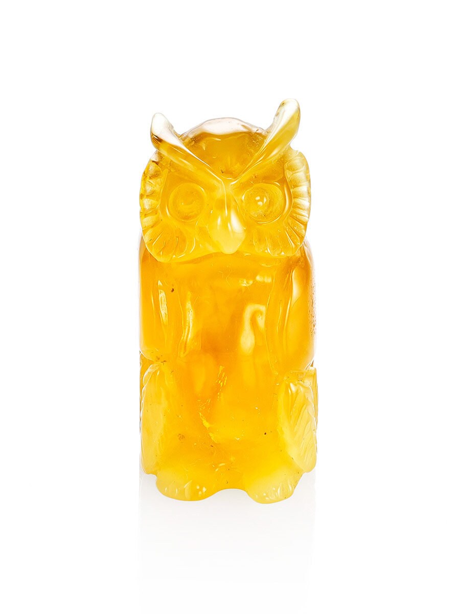 Amber Owl figurine |amber carving| Handmade Amber Souvenir gift |Baltic Amber Owl Statuette |Amber owl Sculpture