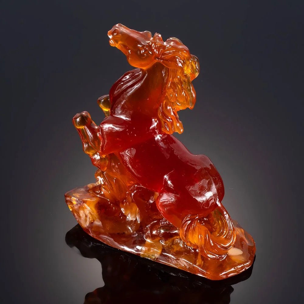 Amber Horse Figurine| amber souvenir horse|Amber statue Souvenir Gift |Luxury Amber Sculpture |Unick gift|Home decor