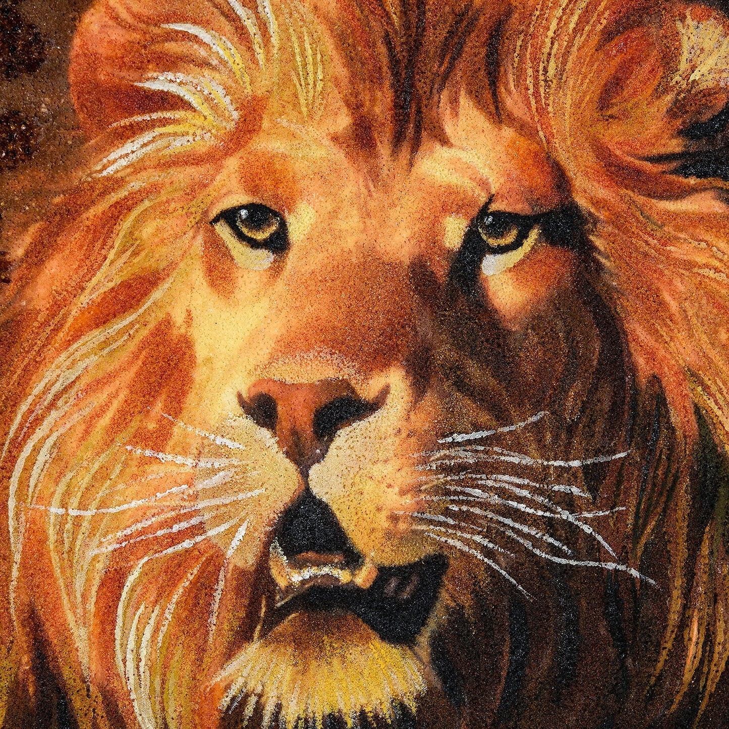 Amber Picture Lion king of beasts|Amber Painting Lion| Amber Wall Art|Lion Painting|Wall Decor|Luxury Home interior