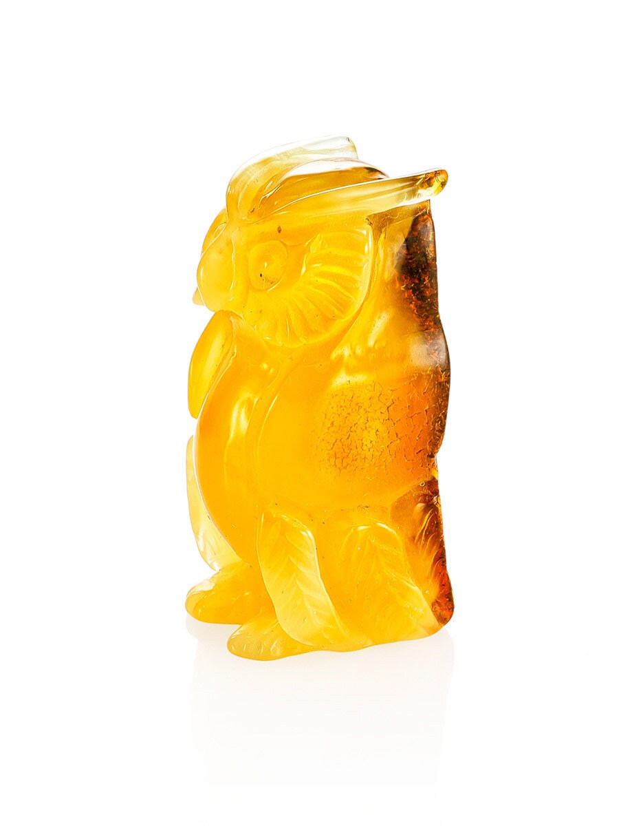 Amber Owl figurine |amber carving| Handmade Amber Souvenir gift |Baltic Amber Owl Statuette |Amber owl Sculpture