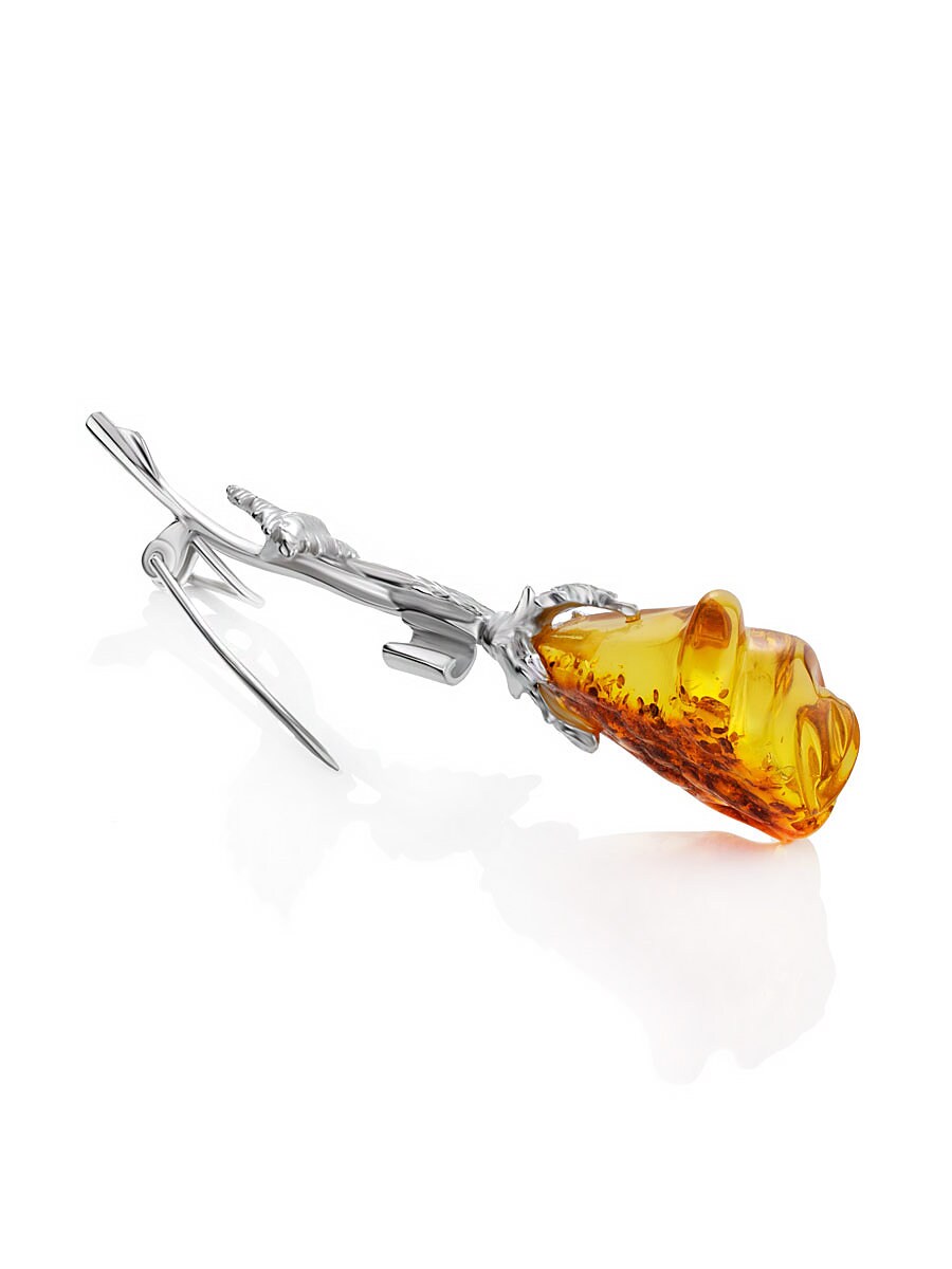 Rose Amber brooch|Elegant cherry and cognac amber brooch Rose|Amber Jewelry gift|Handmade amber brooch| Gift for her