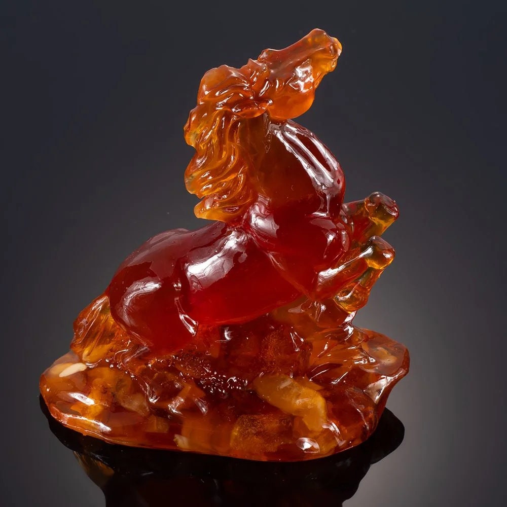 Amber Horse Figurine| amber souvenir horse|Amber statue Souvenir Gift |Luxury Amber Sculpture |Unick gift|Home decor