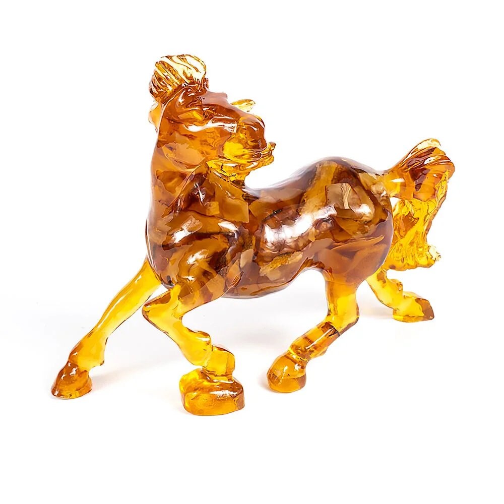 Amber figurine running horse |Amber statue horse |Souvenir Gift |Amber Horse Sculpture |Unick gift|Home decor