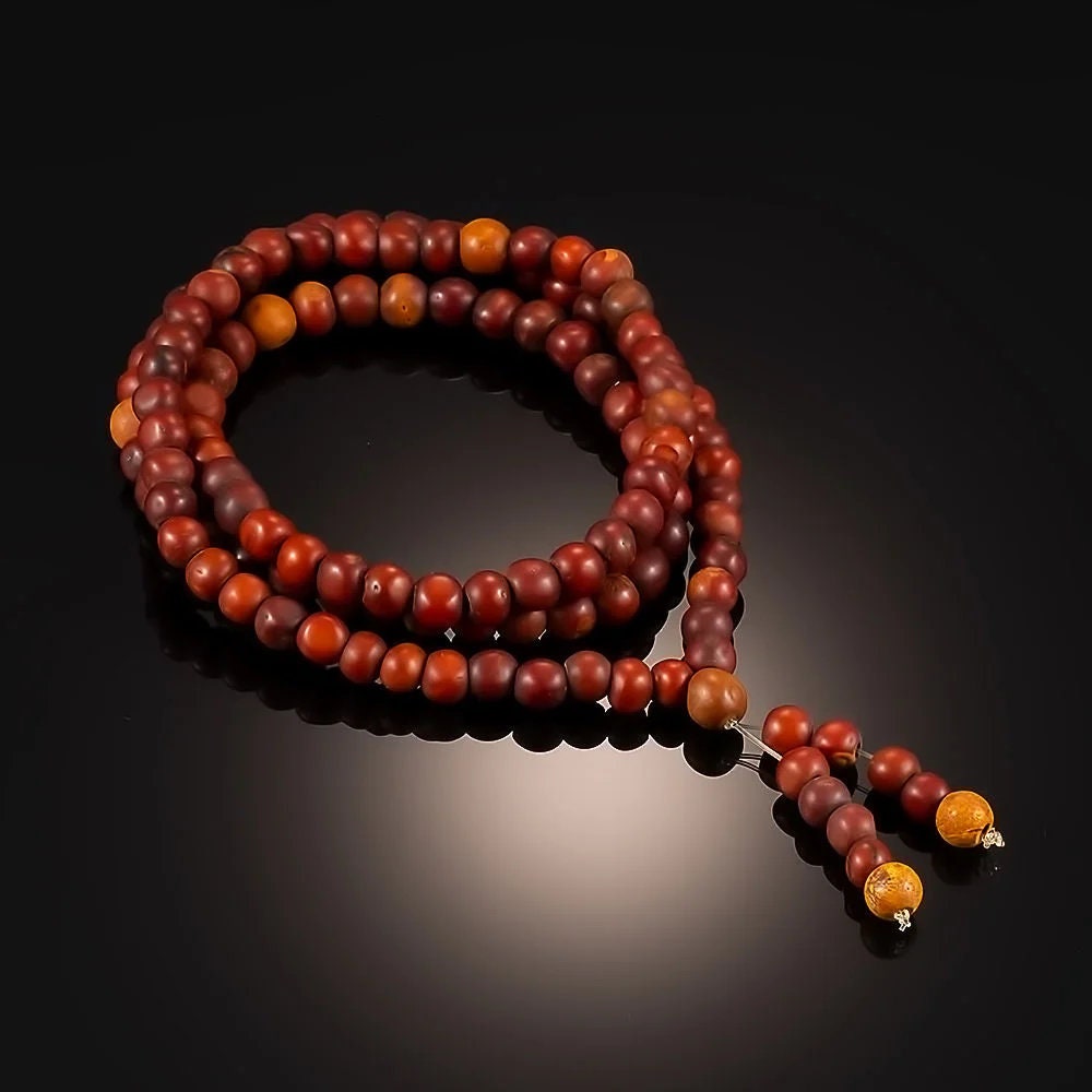 Elongated Buddhist rosary beads made of natural aged royal amber|Natural Amber rosary beads| Mala beads amber| 108 beads