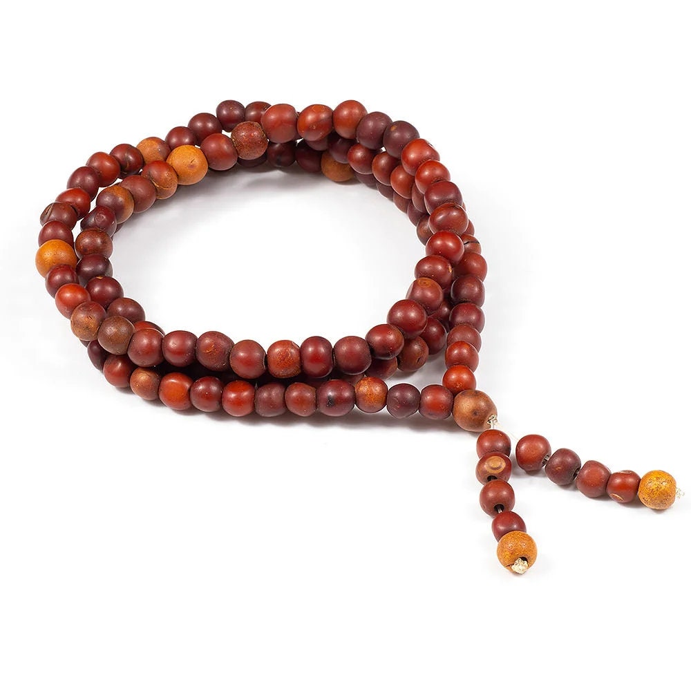 Elongated Buddhist rosary beads made of natural aged royal amber|Natur ...