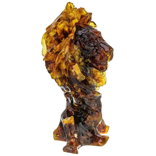 Amber sculpture Lions Head|Lion Figurine |Home Decor| Amber Souvenir Gift|Handmade Amber Lion Statuette |unique gift