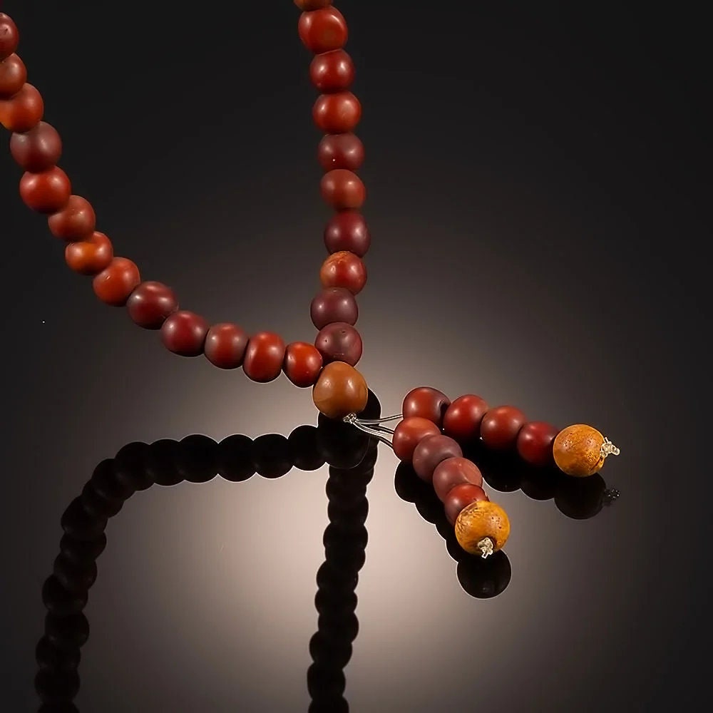 Elongated Buddhist rosary beads made of natural aged royal amber|Natural Amber rosary beads| Mala beads amber| 108 beads