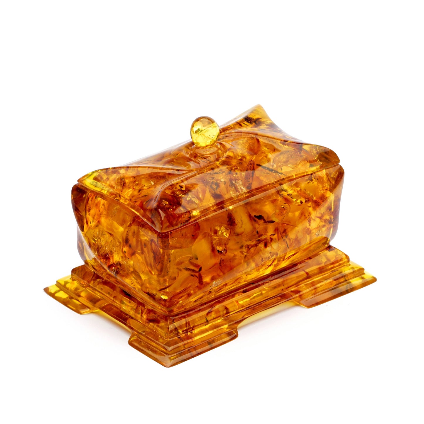 Amber Jewelry Box Rectangular| Jewelry Storage| Unick Amber Box| Natural Baltic Amber |Gift for Her |Amber Luxury Box