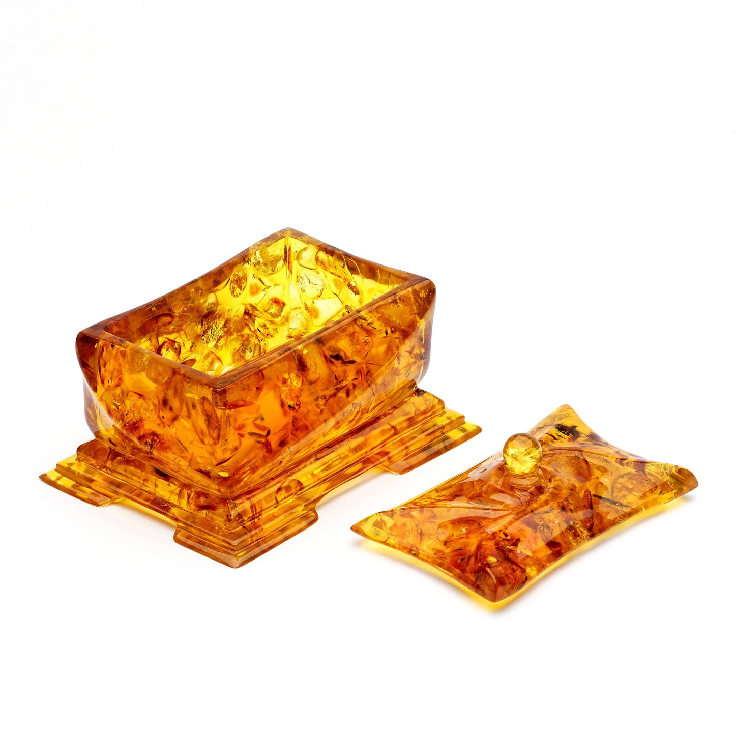 Amber Jewelry Box Rectangular| Jewelry Storage| Unick Amber Box| Natural Baltic Amber |Gift for Her |Amber Luxury Box