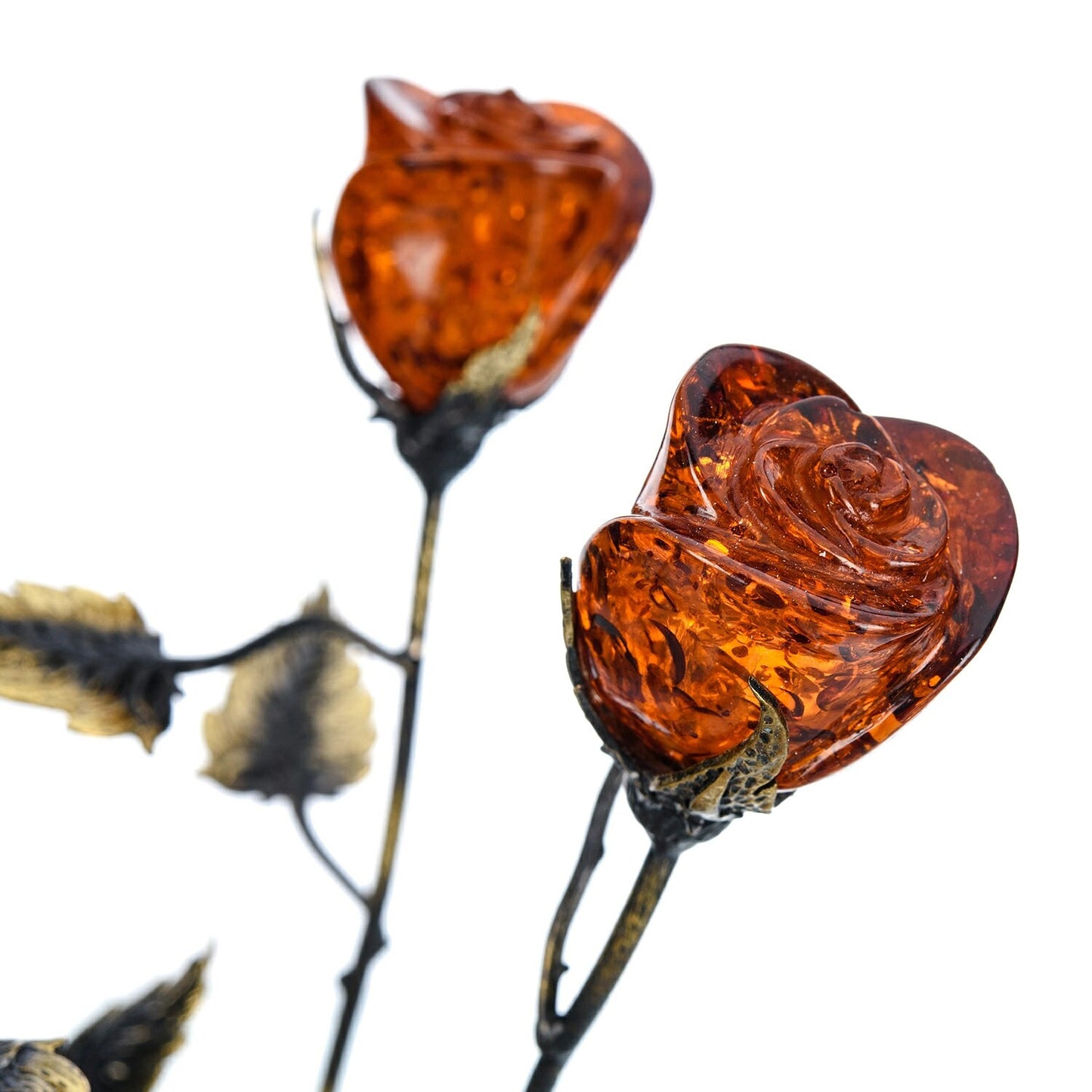 Amber composition Bouquet of roses | Baltic Amber vase with roses| Amber rose souvenir |Art Deco interior| Home Decor