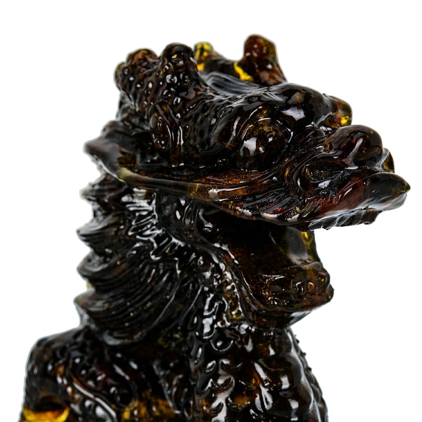 Amber sculpture Dragon with Pear|Carved Amber figurine|Amber Dragon Statue|Amber Dragon Sculpture| unick gift|Home decor