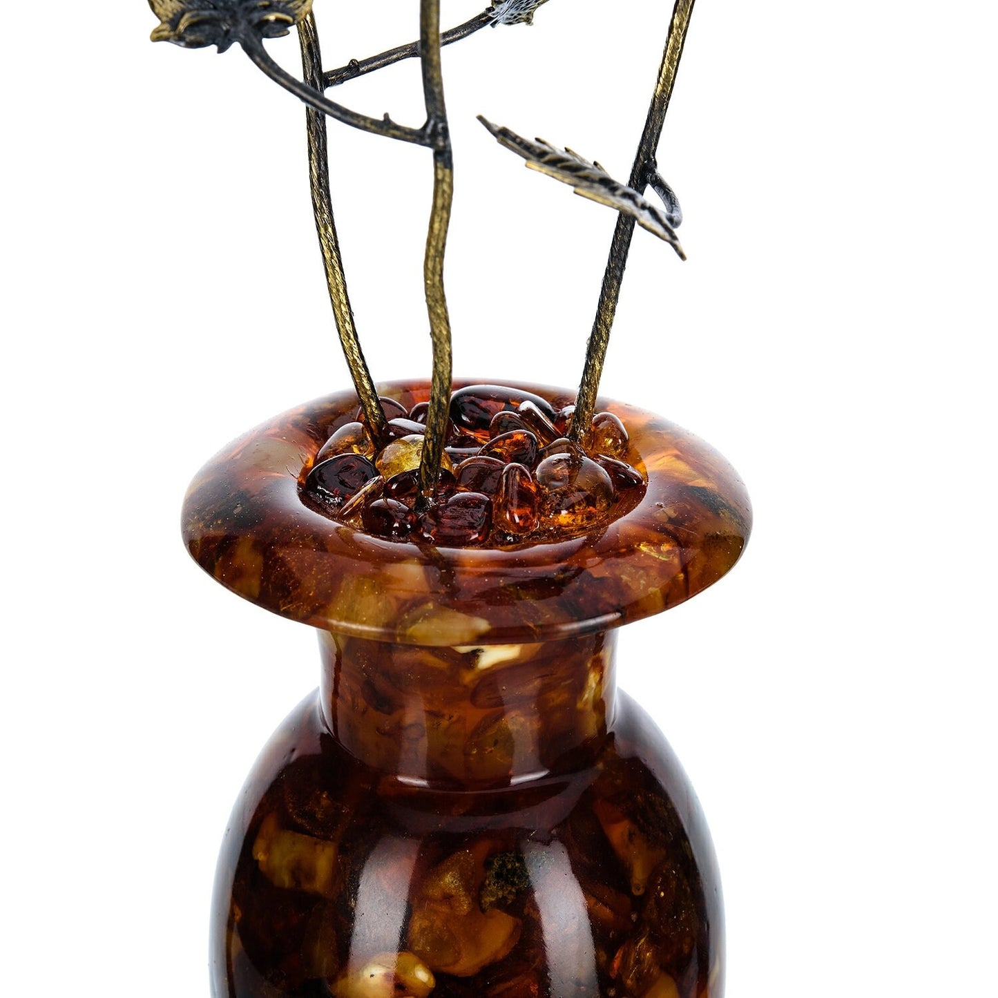 Amber composition Bouquet of roses | Baltic Amber vase with roses| Amber rose souvenir |Art Deco interior| Home Decor