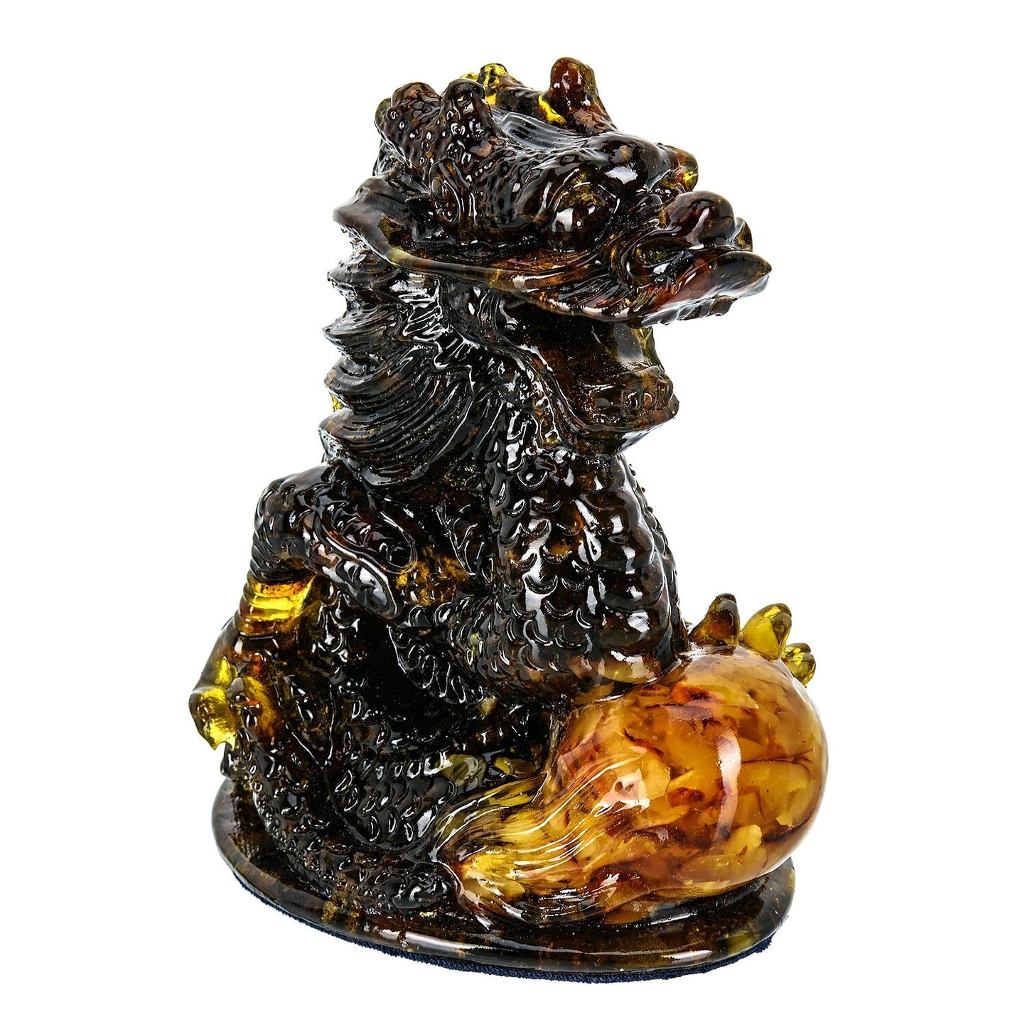 Amber sculpture Dragon with Pear|Carved Amber figurine|Amber Dragon Statue|Amber Dragon Sculpture| unick gift|Home decor