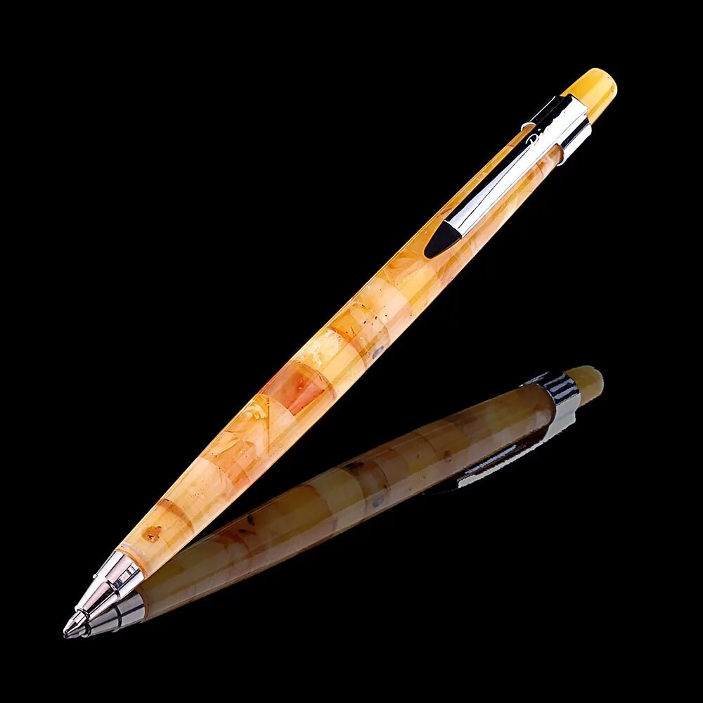 Amber pen|Ballpoint pen decorated with light amber in a gift box|Luxury Businessman Gift|Office Decor Tools|Gift for him