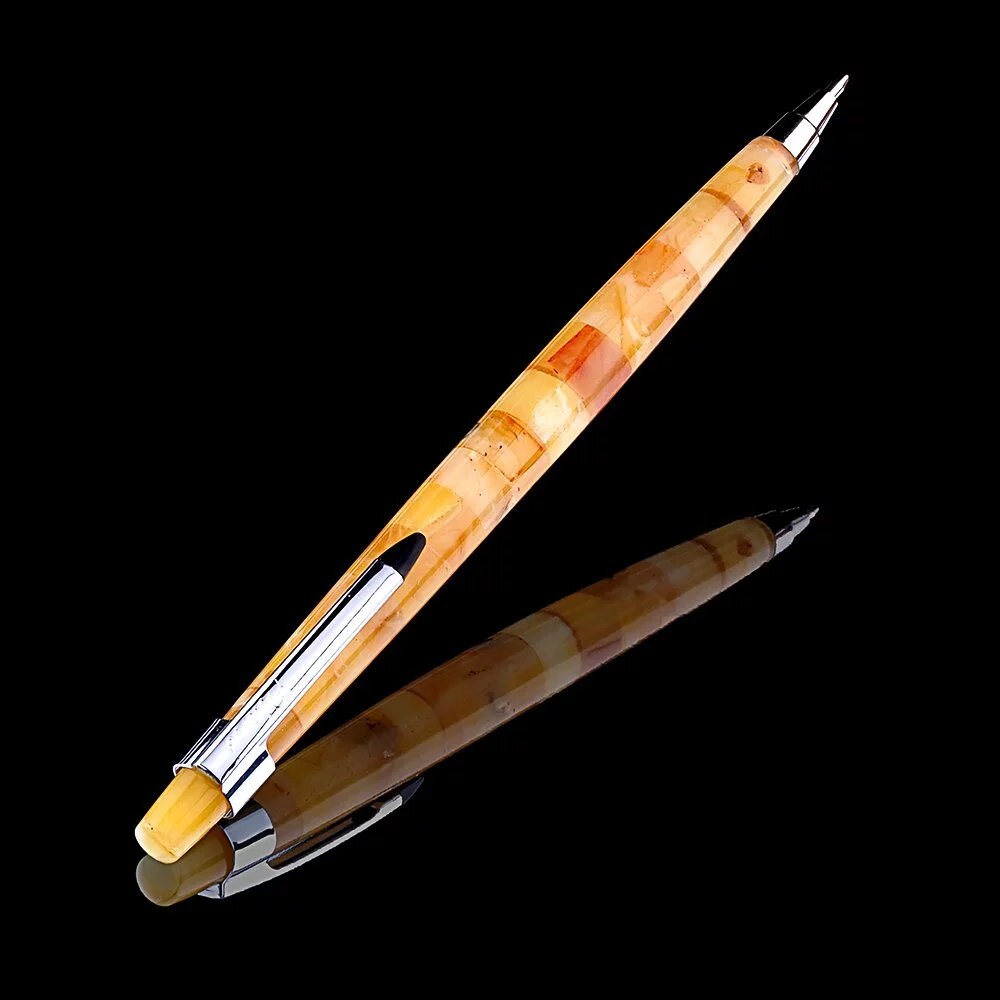 Amber pen|Ballpoint pen decorated with light amber in a gift box|Luxury Businessman Gift|Office Decor Tools|Gift for him