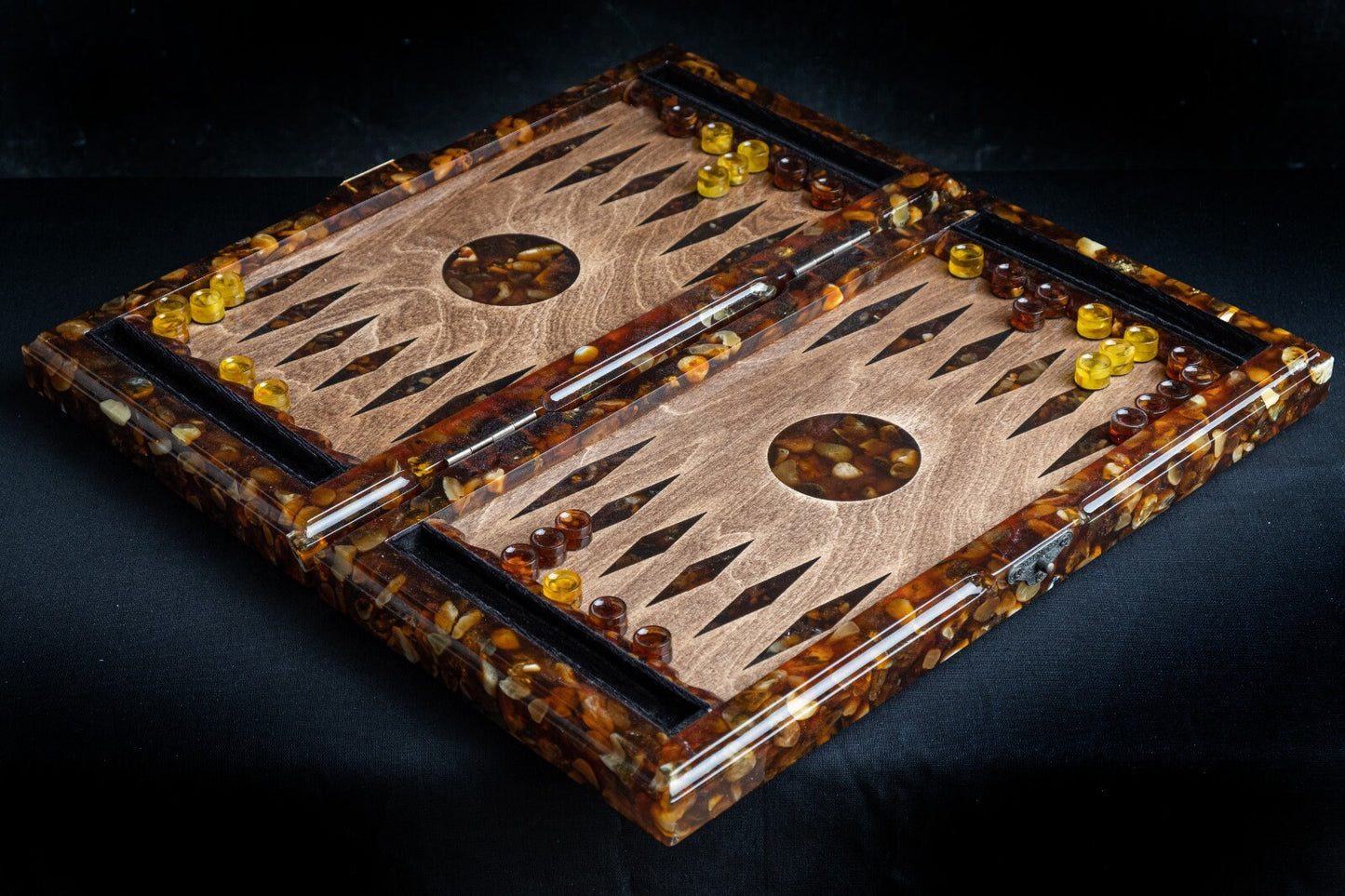 Wood amber backgammon board with amber chips Coat of arms| Luxury backgammon set| |Amber Dices| Board Game| Vip Gift