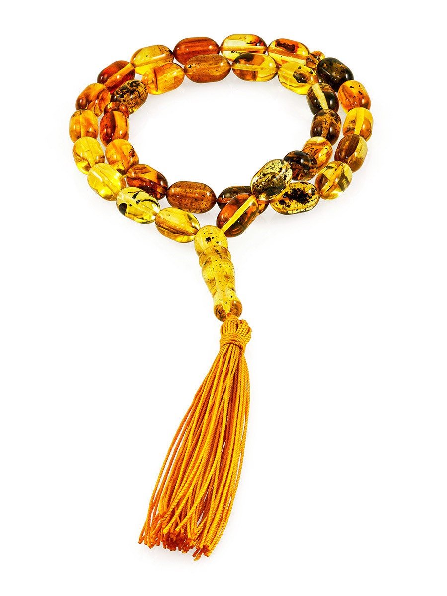 Rosary barrels made of natural amber with a natural texture|Handmade Rosary |taspih kahrab|Unique rosary| Amber with inclusion