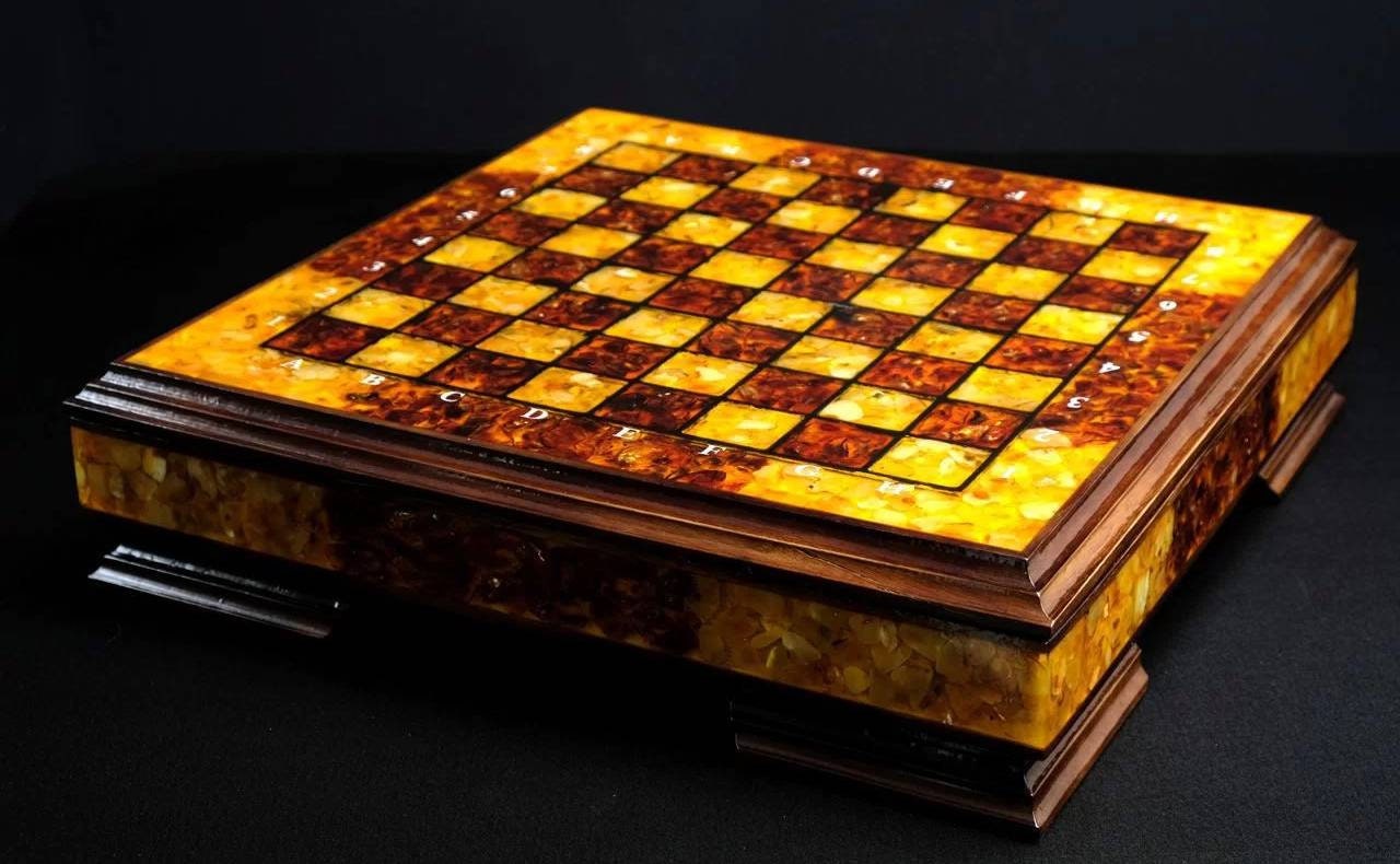 Amber chess set Admiral|Wood Amber Chessboard|Amber chess Pieces|Unique game set|Chess Figures|Board Game|Luxury chess