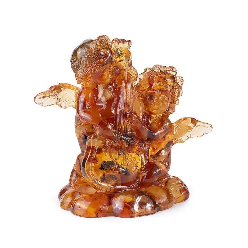 AMBER ANGEL statue|amber Angels with harp|Amber Souvenir |Amber Angel Figurine|Amber Sculpture|Home decor|gift for her