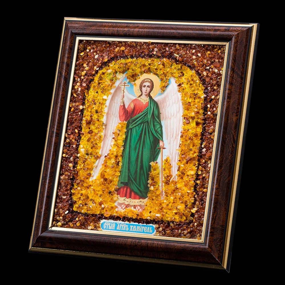 Orthodox icon Guardian Angel in an amber frame|Amber Orthodox Angel Icon|Religious Home decor|Decorative interior