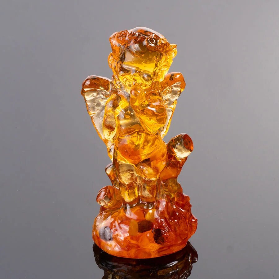 Angel figurine amber|Amber Souvenir Gift |Amber Angel statuette|Amber Sculpture unick gift|Home decor|gift for her