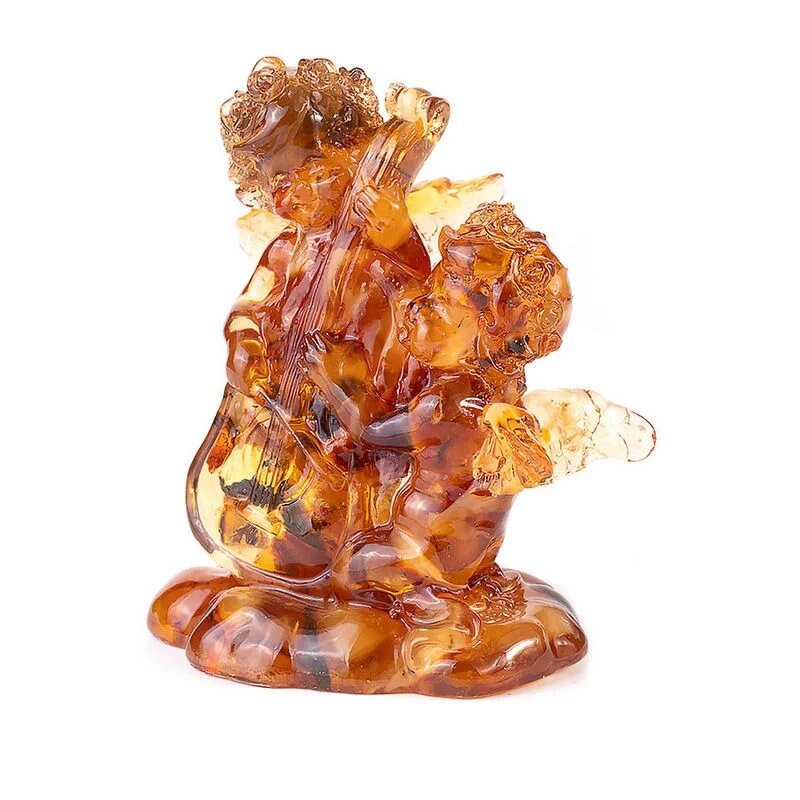 AMBER ANGEL statue|amber Angels with harp|Amber Souvenir |Amber Angel Figurine|Amber Sculpture|Home decor|gift for her